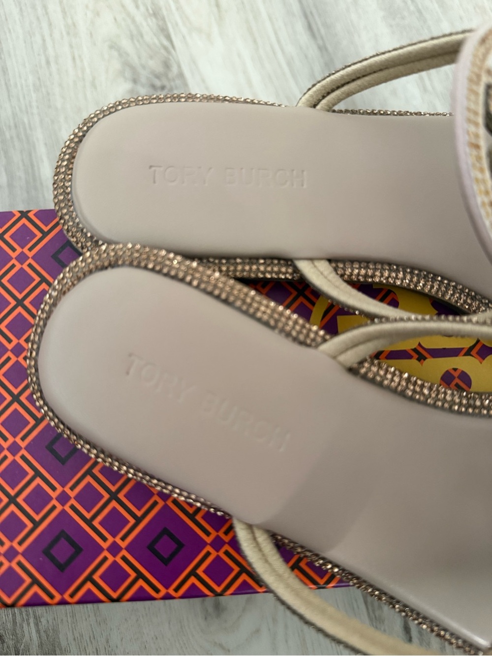 Gold Jeweled T-Strap Sandals - Women - Picture 3 of 3